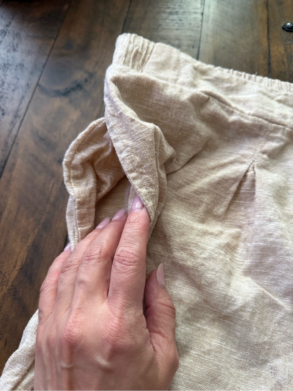 Sz XL Ella Moss Lightweight Wide Leg Linen Blend Pants in Light Beige - Picture 4 of 9